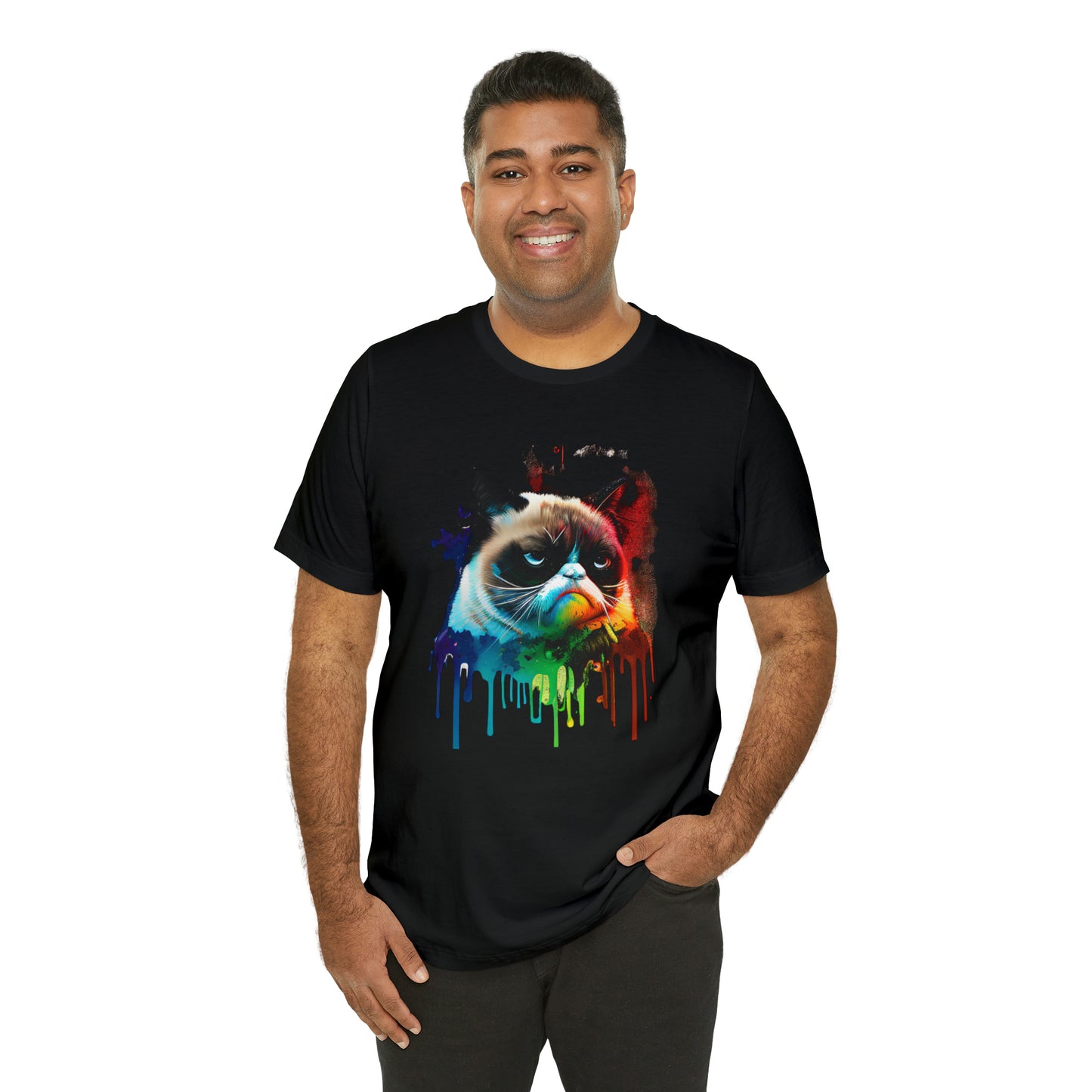 Angry Cat Watercolor T Shirt