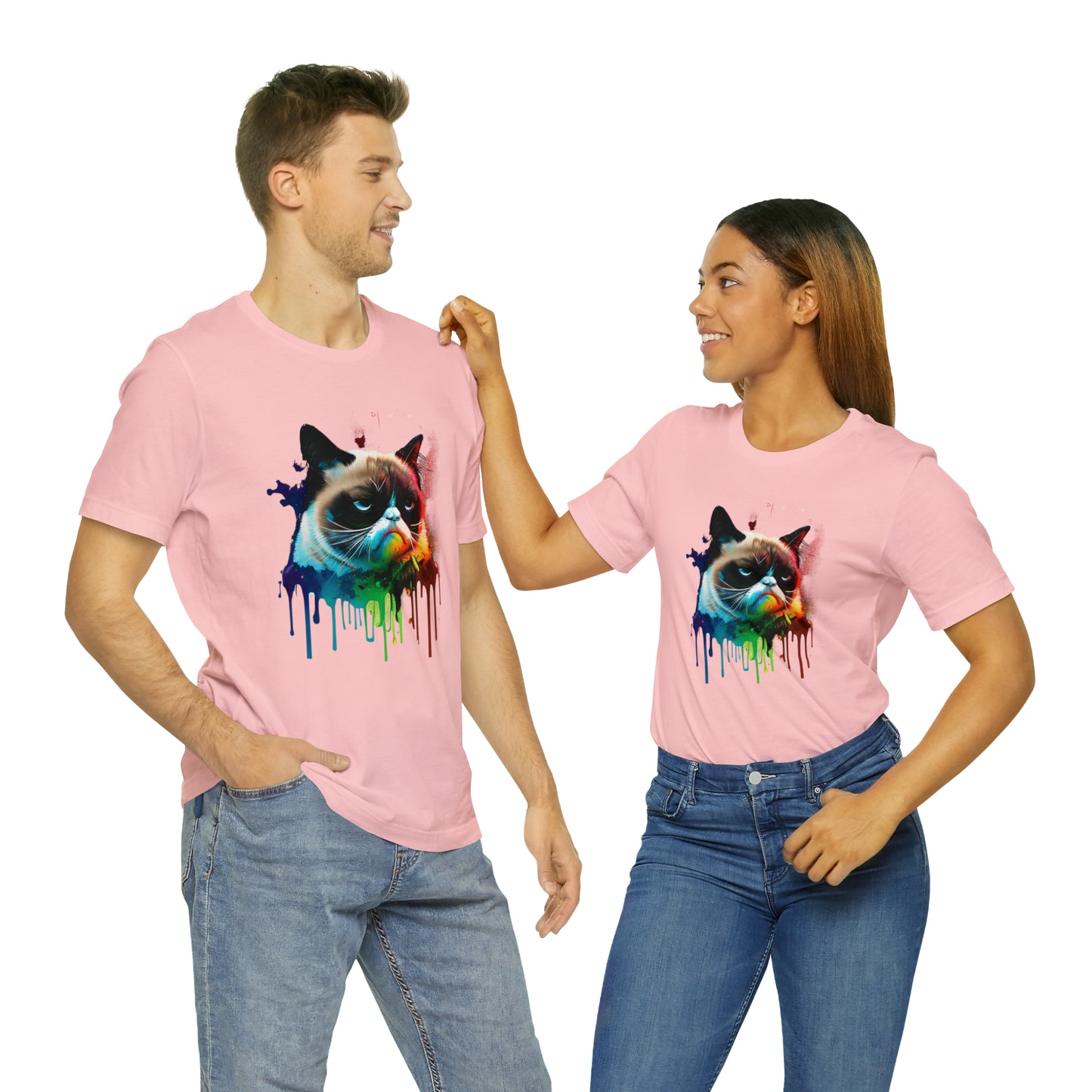 Angry Cat Watercolor T Shirt