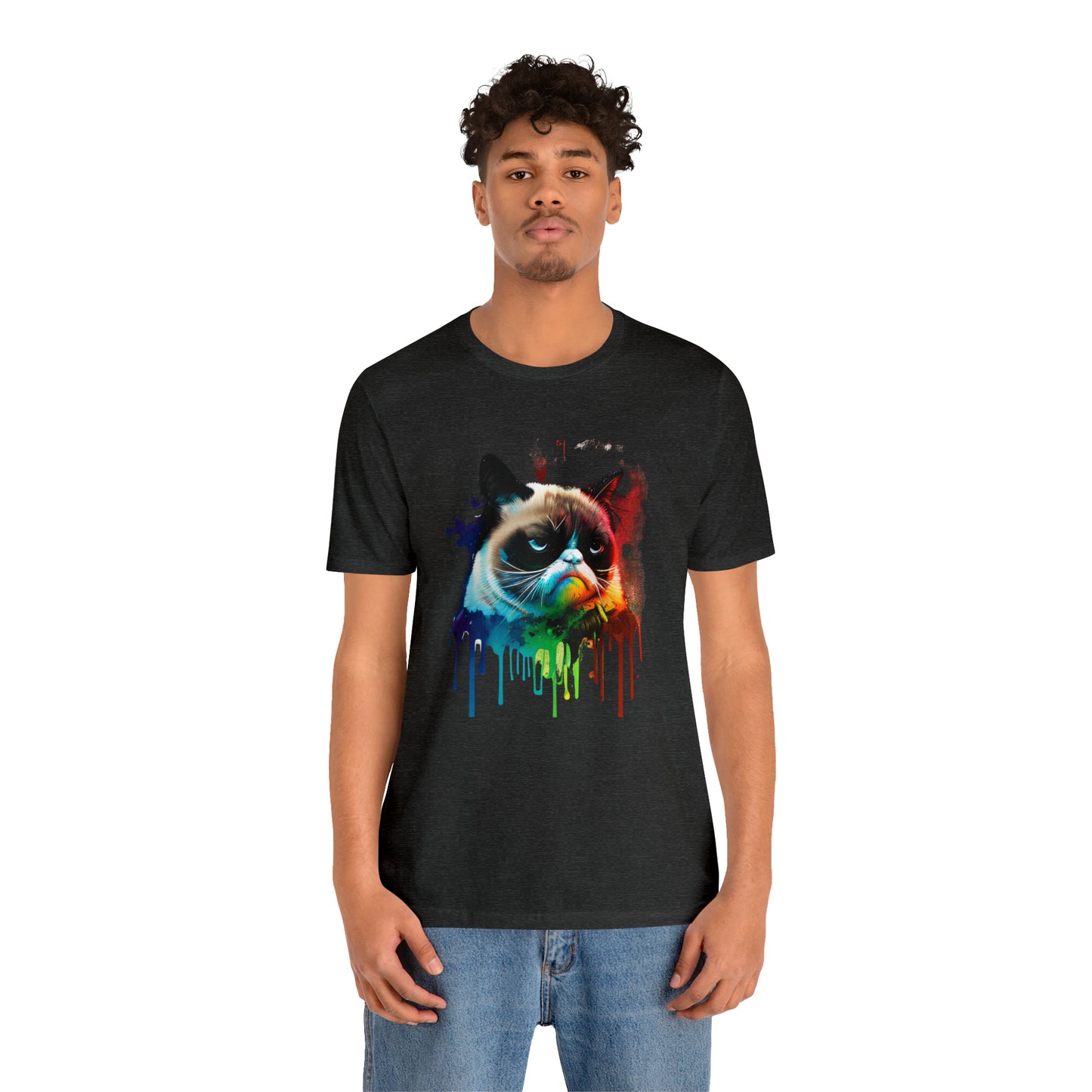 Angry Cat Watercolor T Shirt