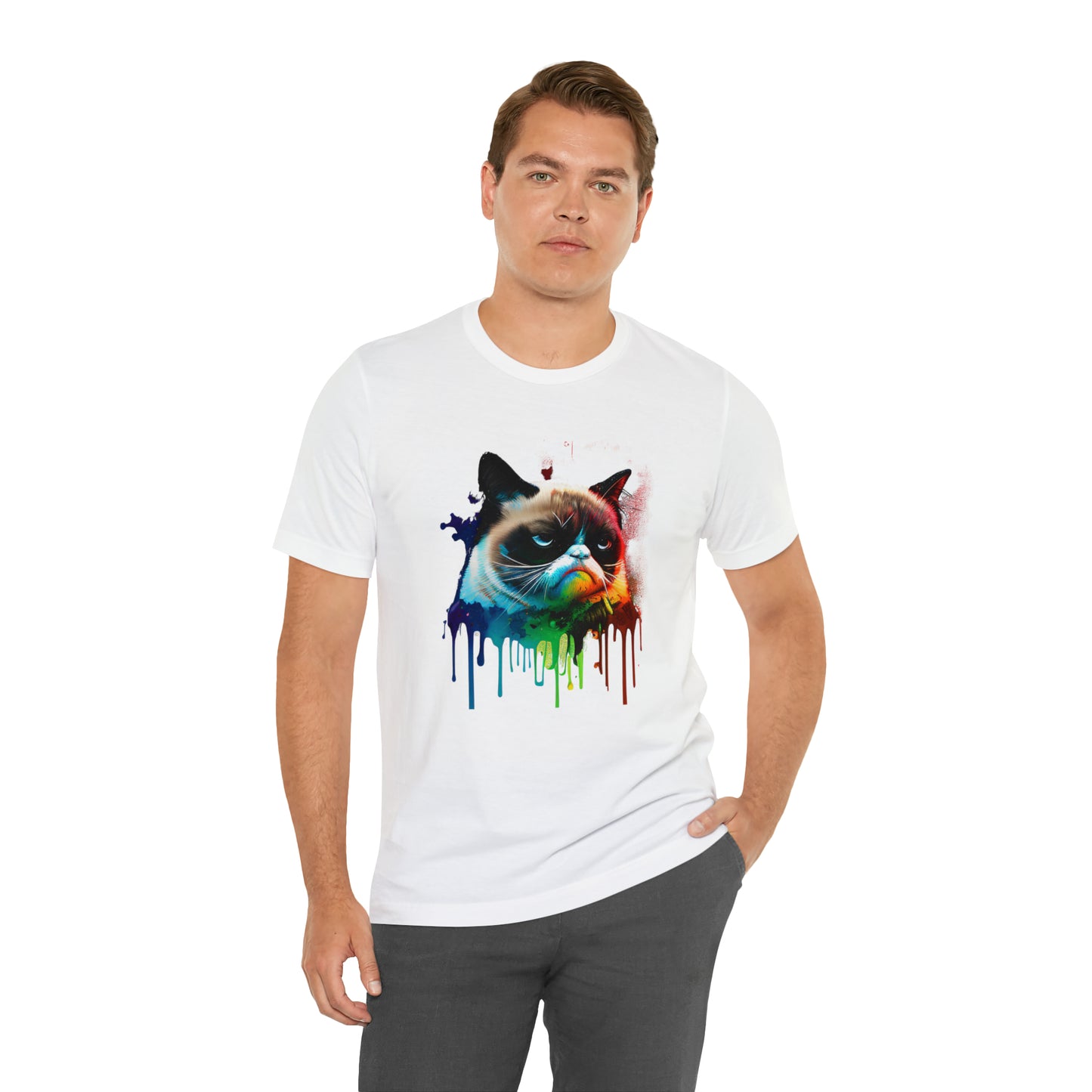 Angry Cat Watercolor T Shirt