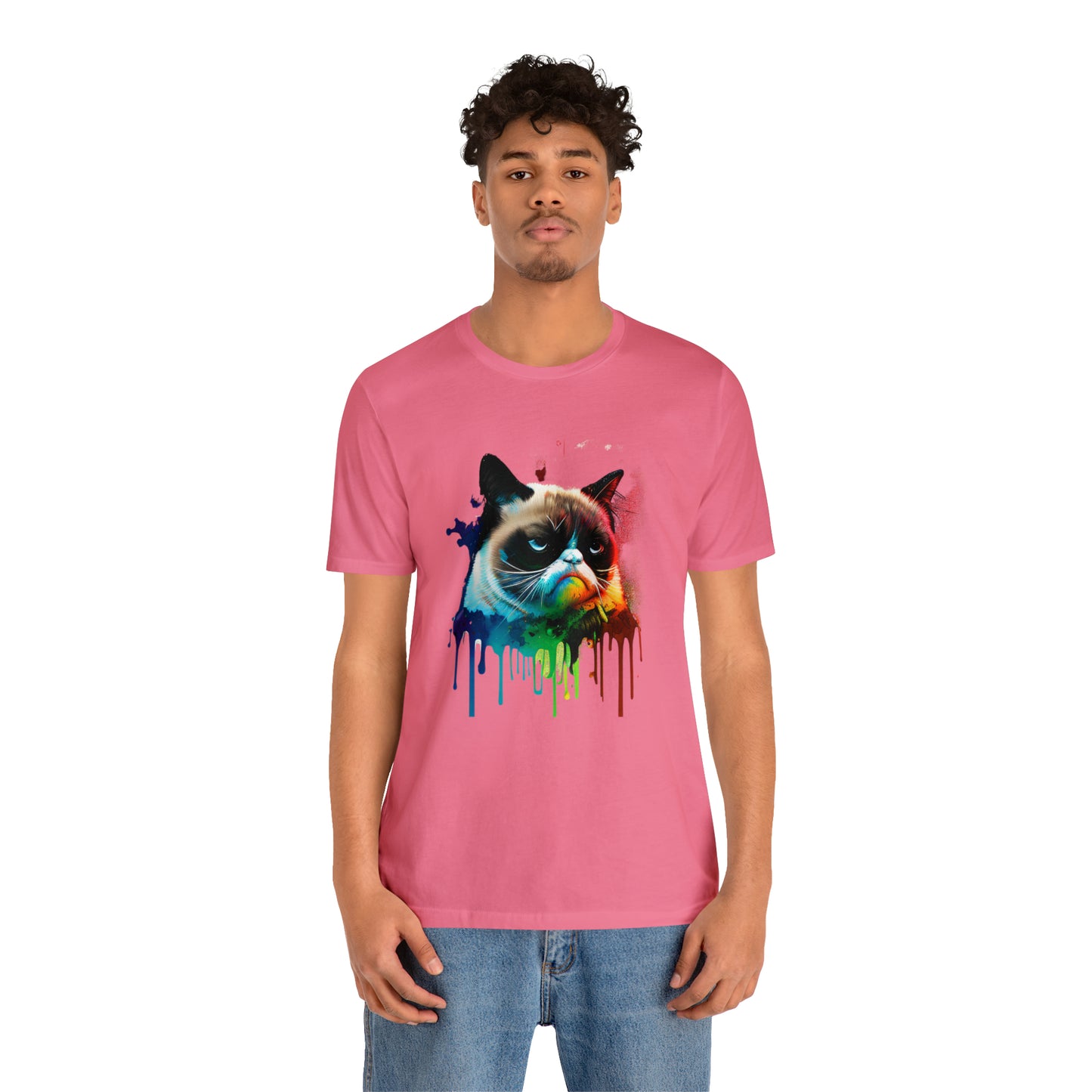 Angry Cat Watercolor T Shirt