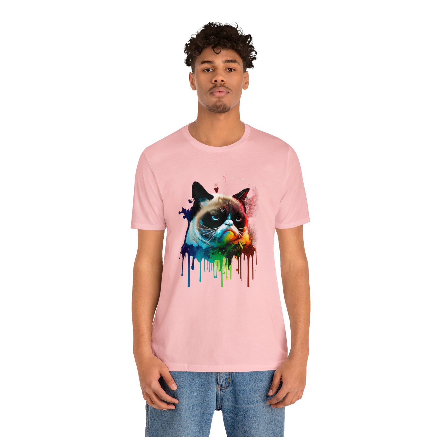 Angry Cat Watercolor T Shirt