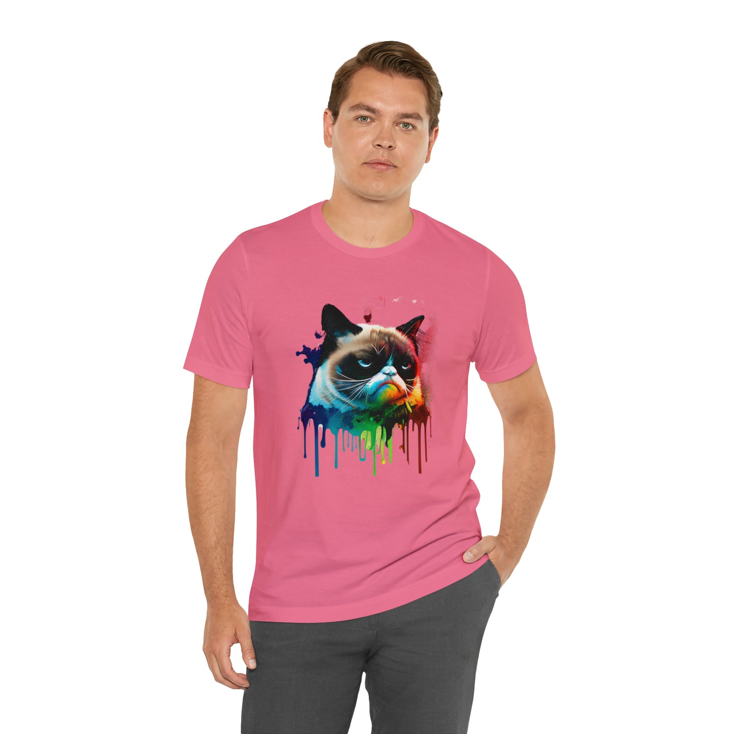 Angry Cat Watercolor T Shirt