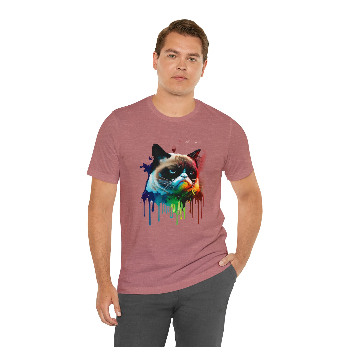 Angry Cat Watercolor T Shirt