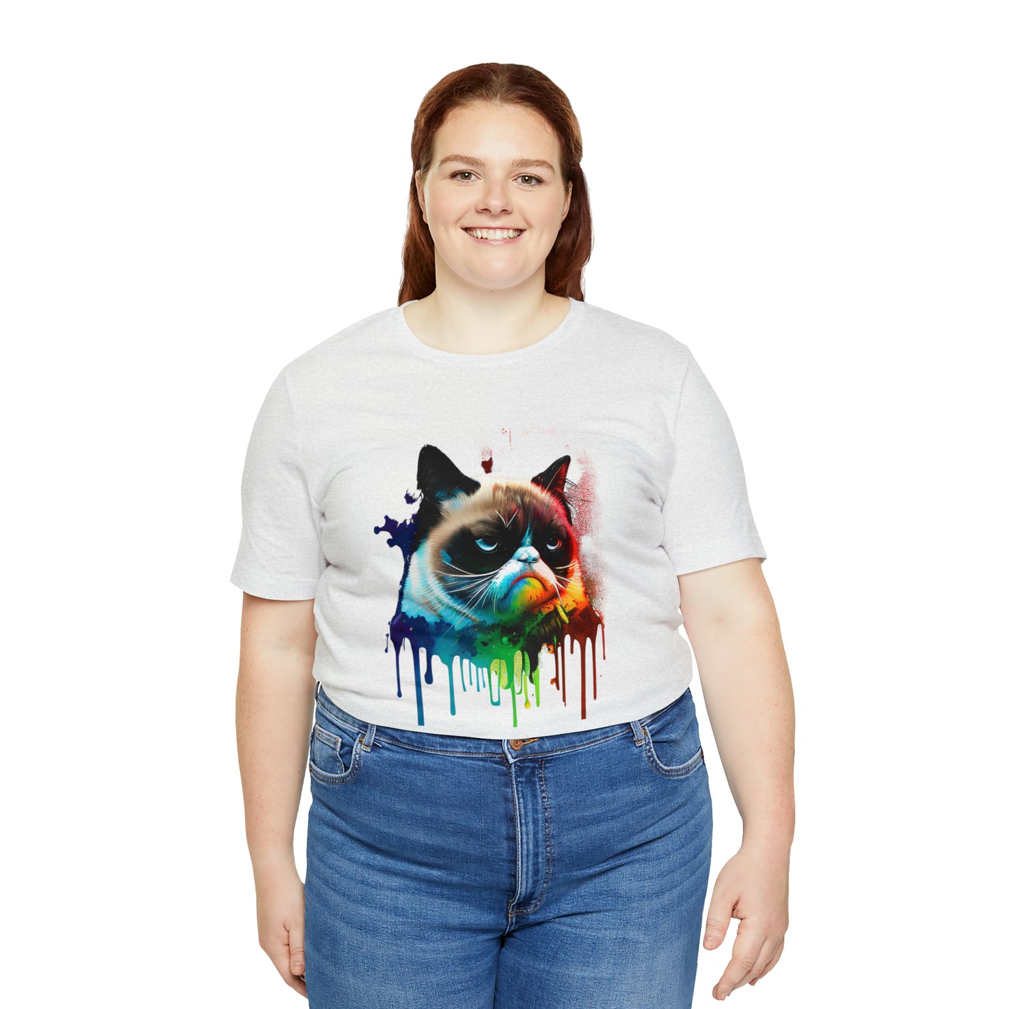 Angry Cat Watercolor T Shirt