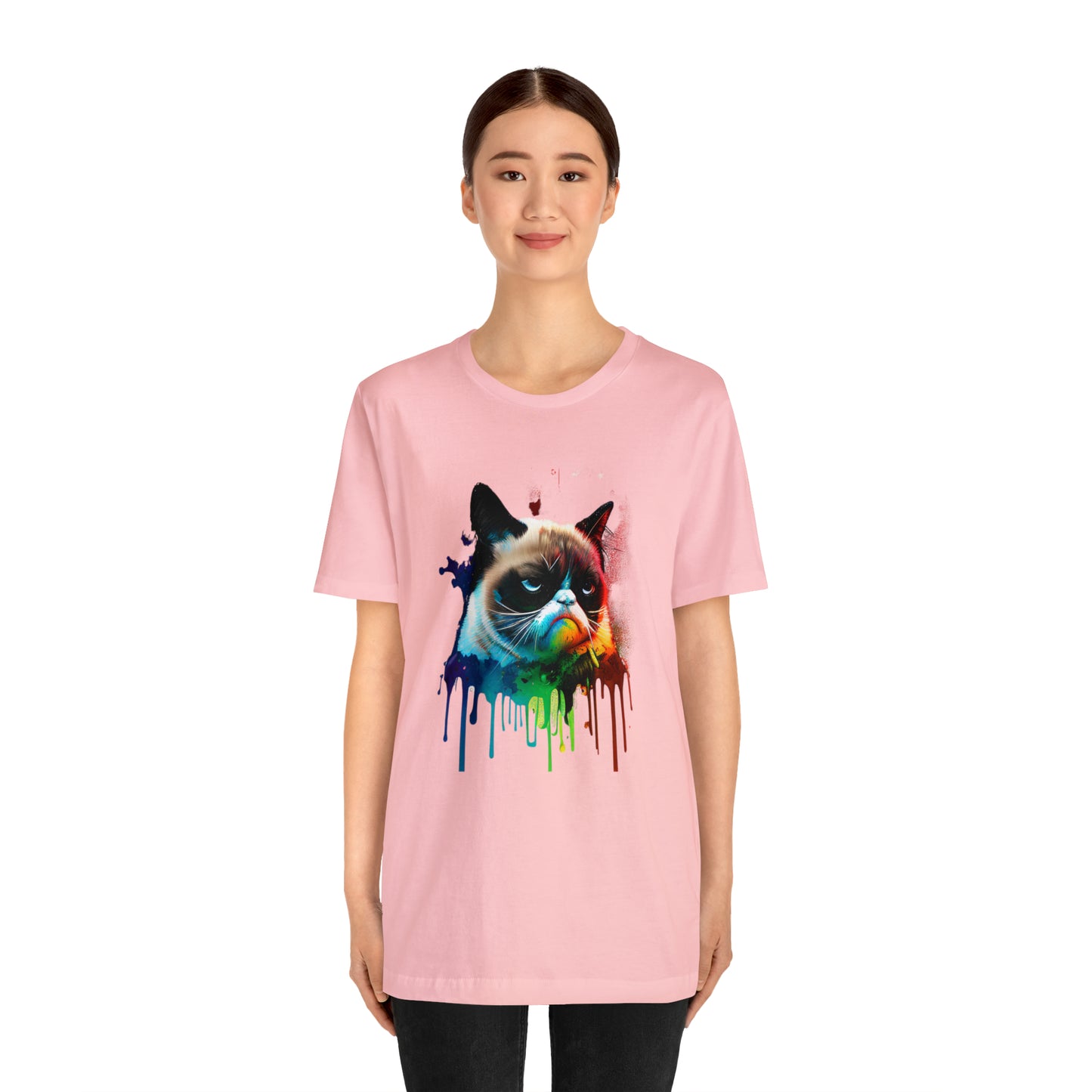 Angry Cat Watercolor T Shirt