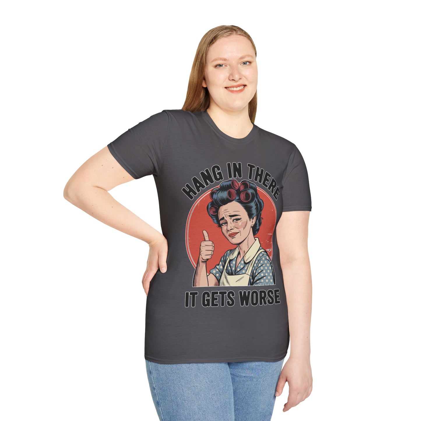 Hang In There Vintage Mom T-Shirt — Retro Encouraging Graphic Tee