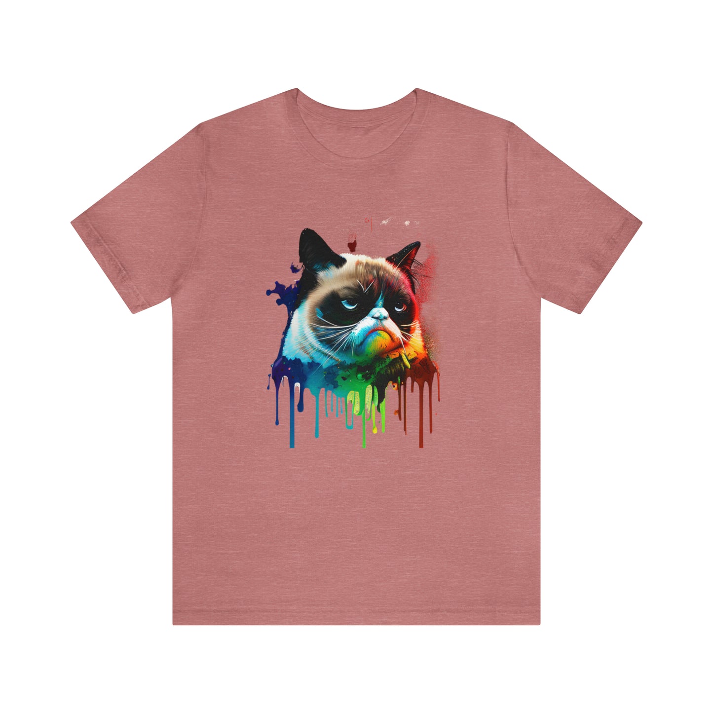 Angry Cat Watercolor T Shirt