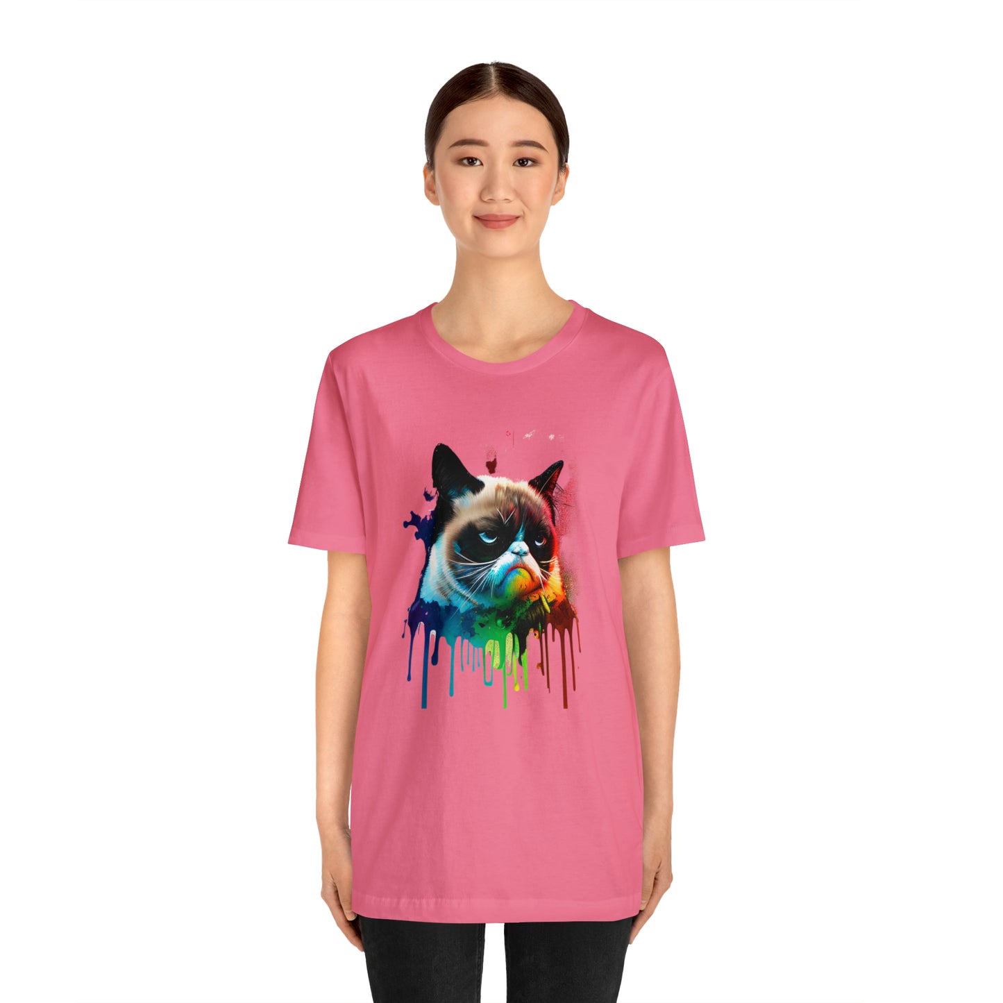 Angry Cat Watercolor T Shirt