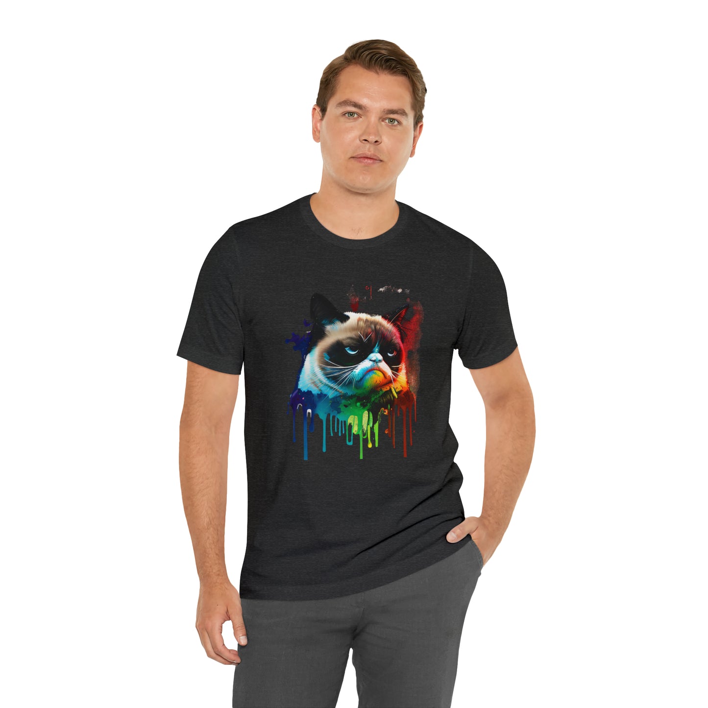 Angry Cat Watercolor T Shirt