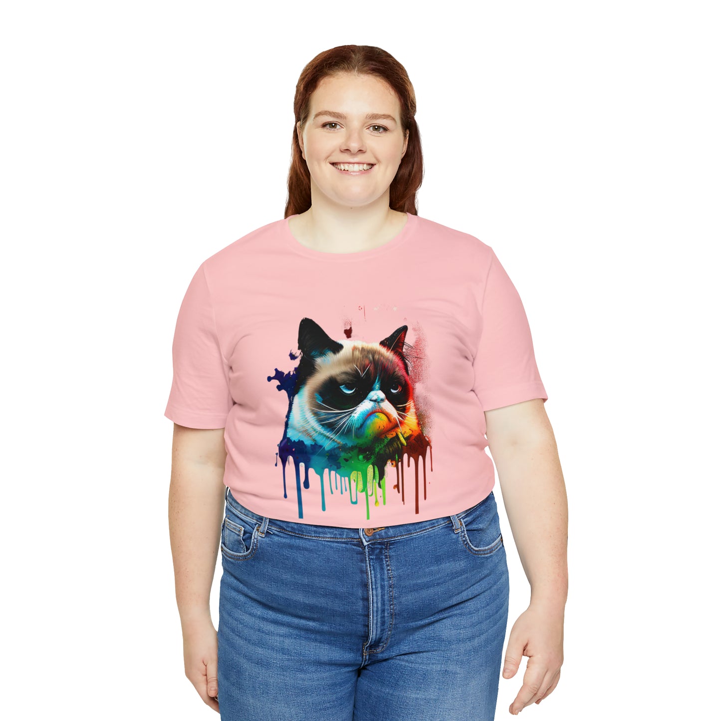 Angry Cat Watercolor T Shirt