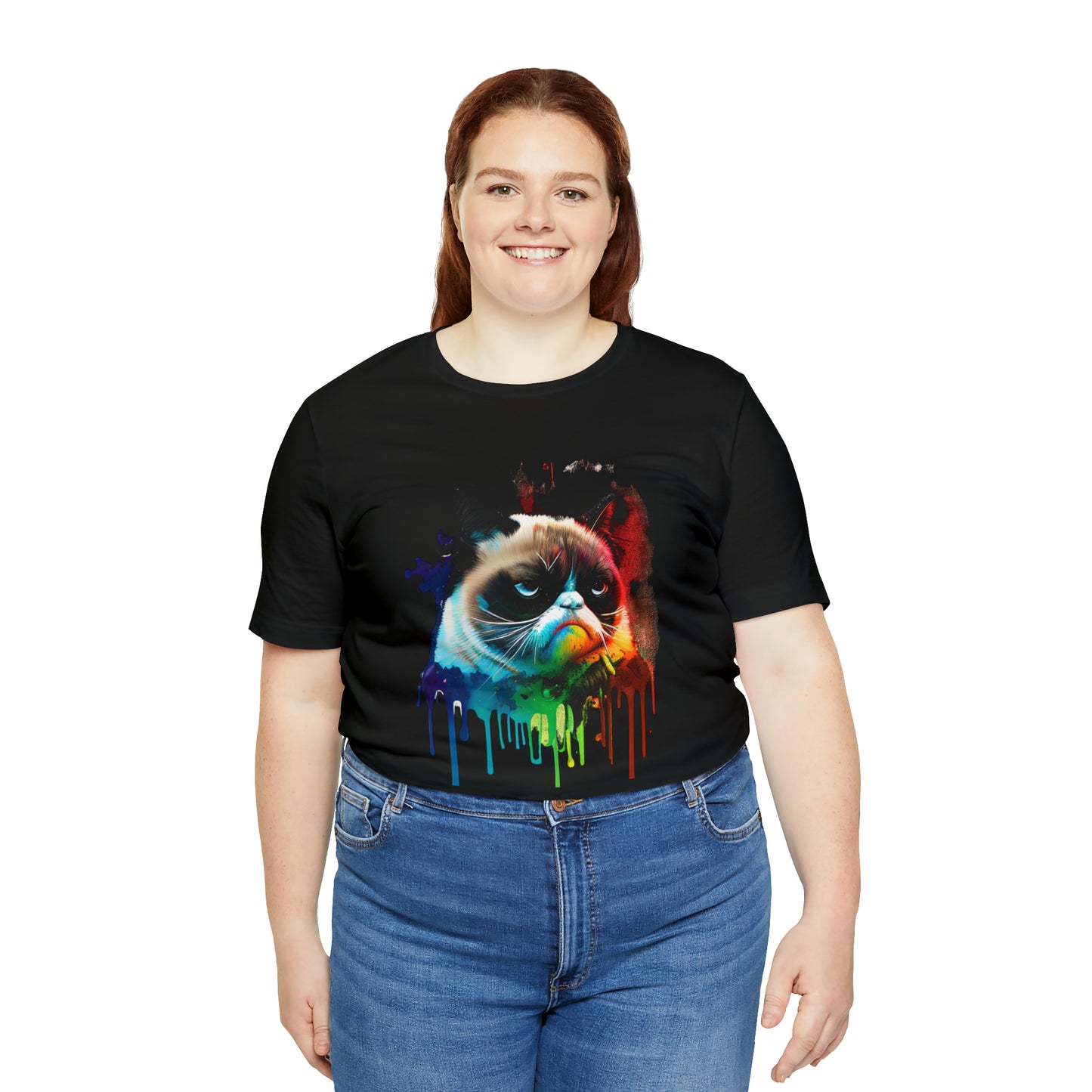 Angry Cat Watercolor T Shirt