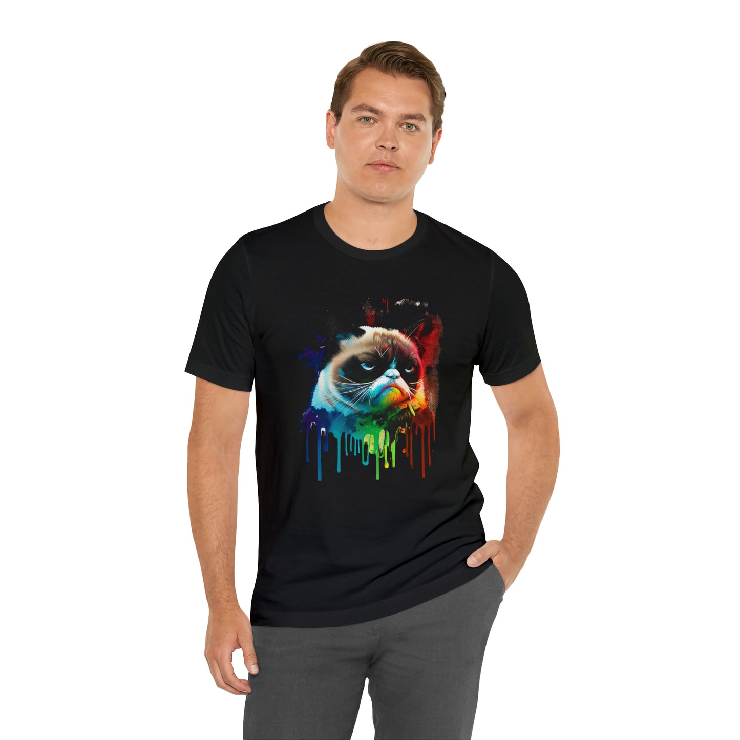 Angry Cat Watercolor T Shirt