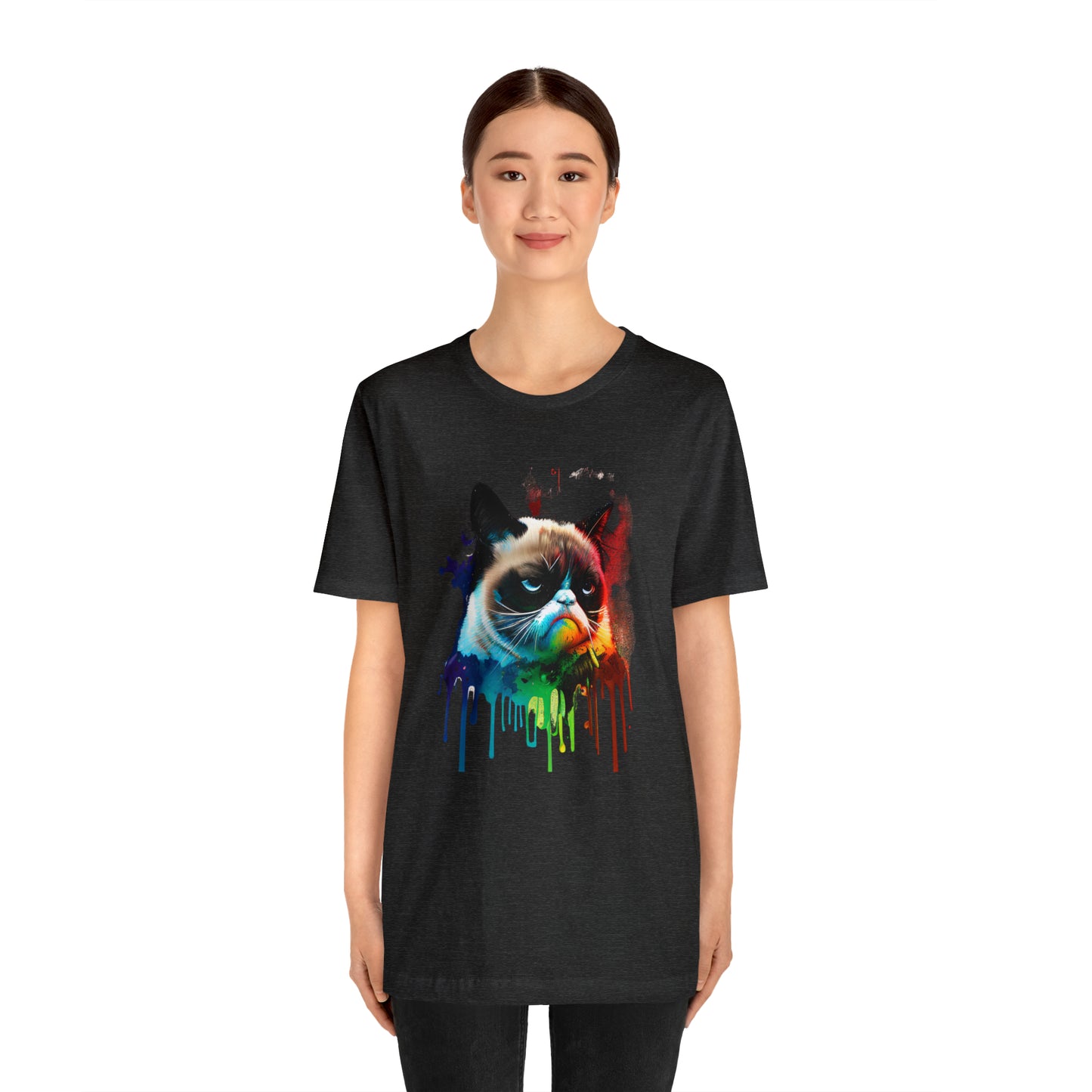 Angry Cat Watercolor T Shirt