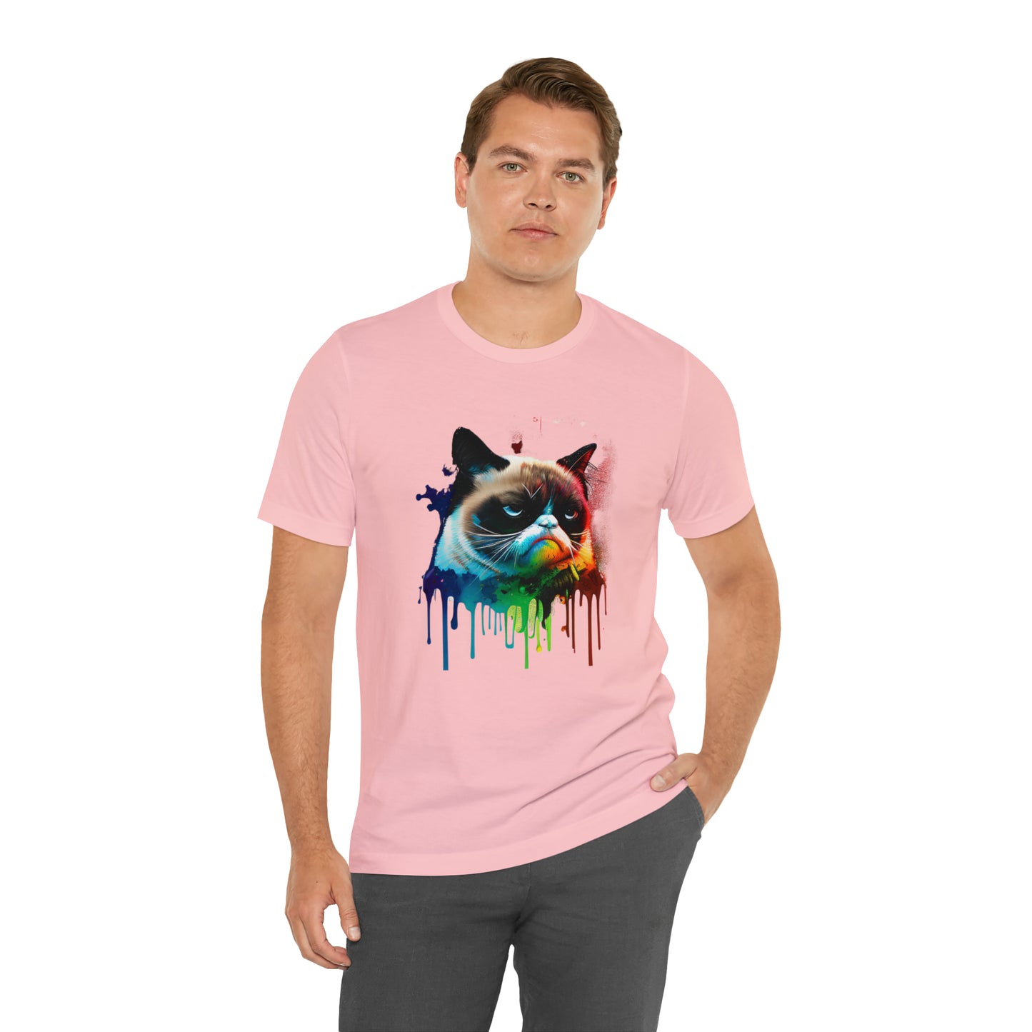 Angry Cat Watercolor T Shirt