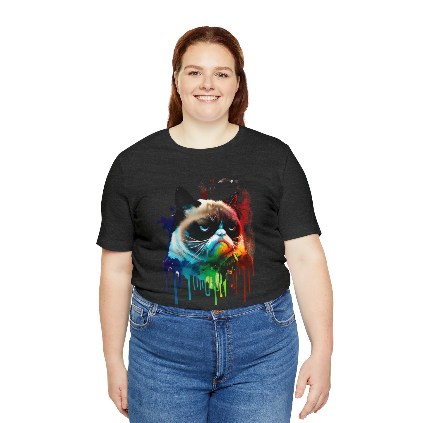 Angry Cat Watercolor T Shirt