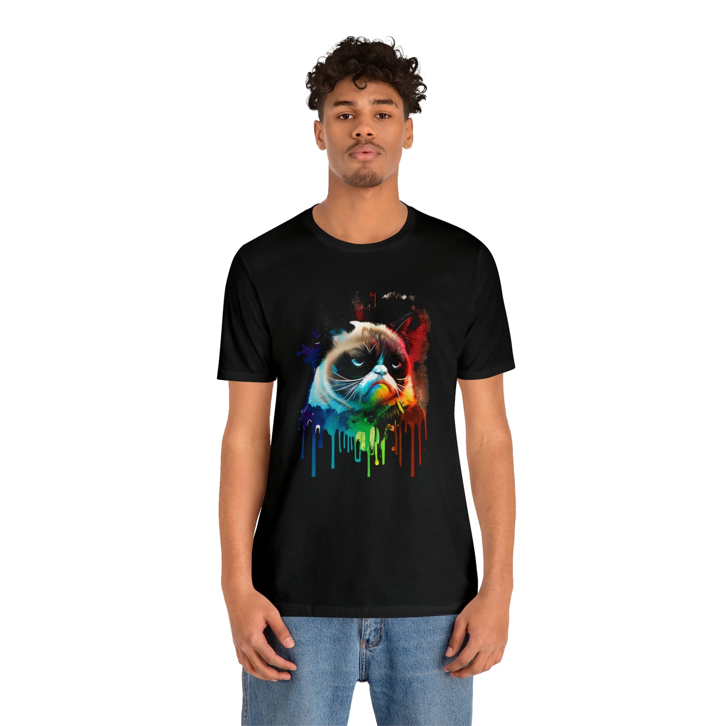 Angry Cat Watercolor T Shirt