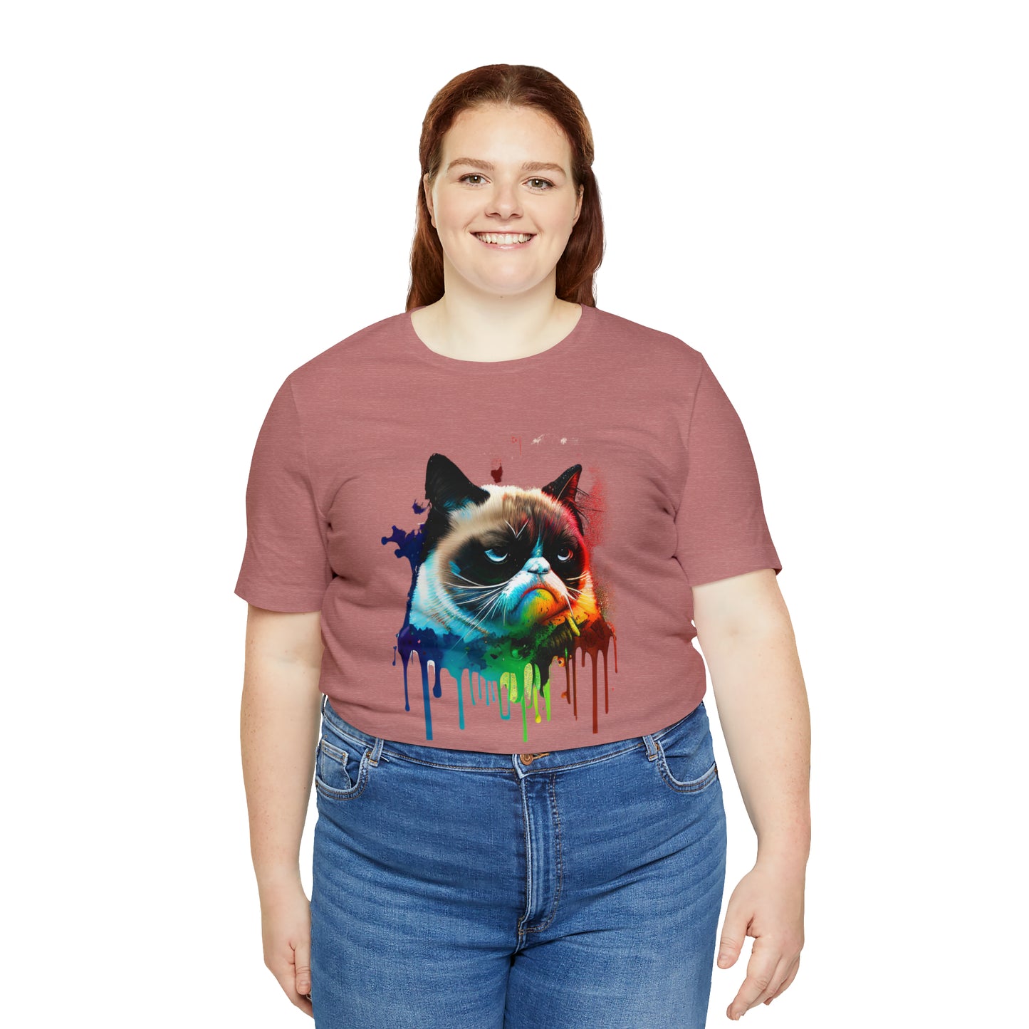 Angry Cat Watercolor T Shirt