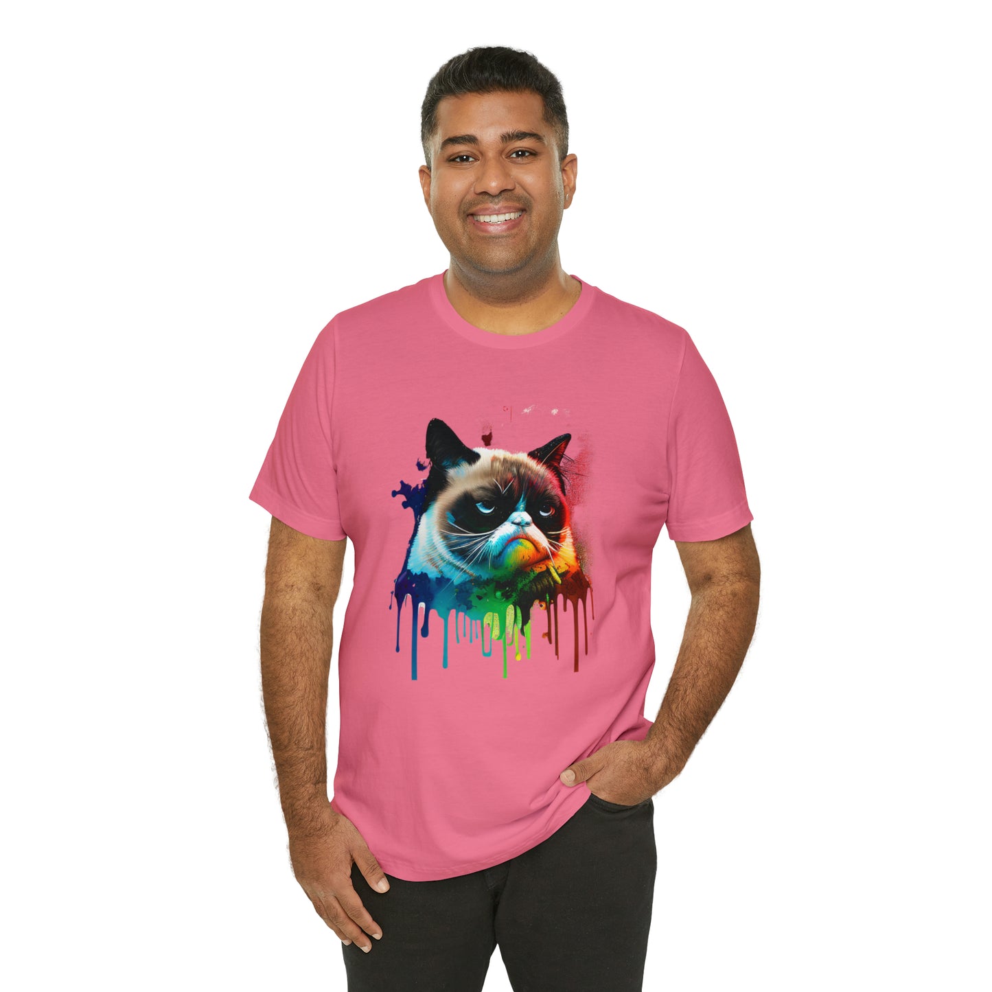 Angry Cat Watercolor T Shirt