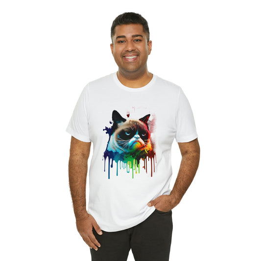 Angry Cat Watercolor T Shirt