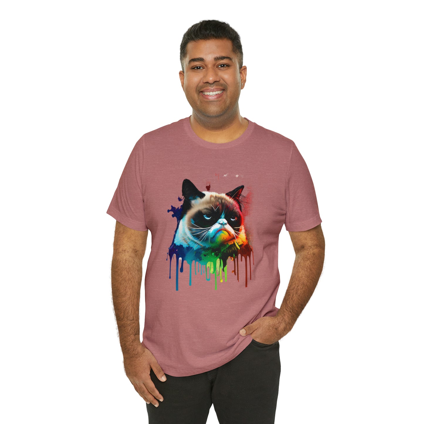 Angry Cat Watercolor T Shirt