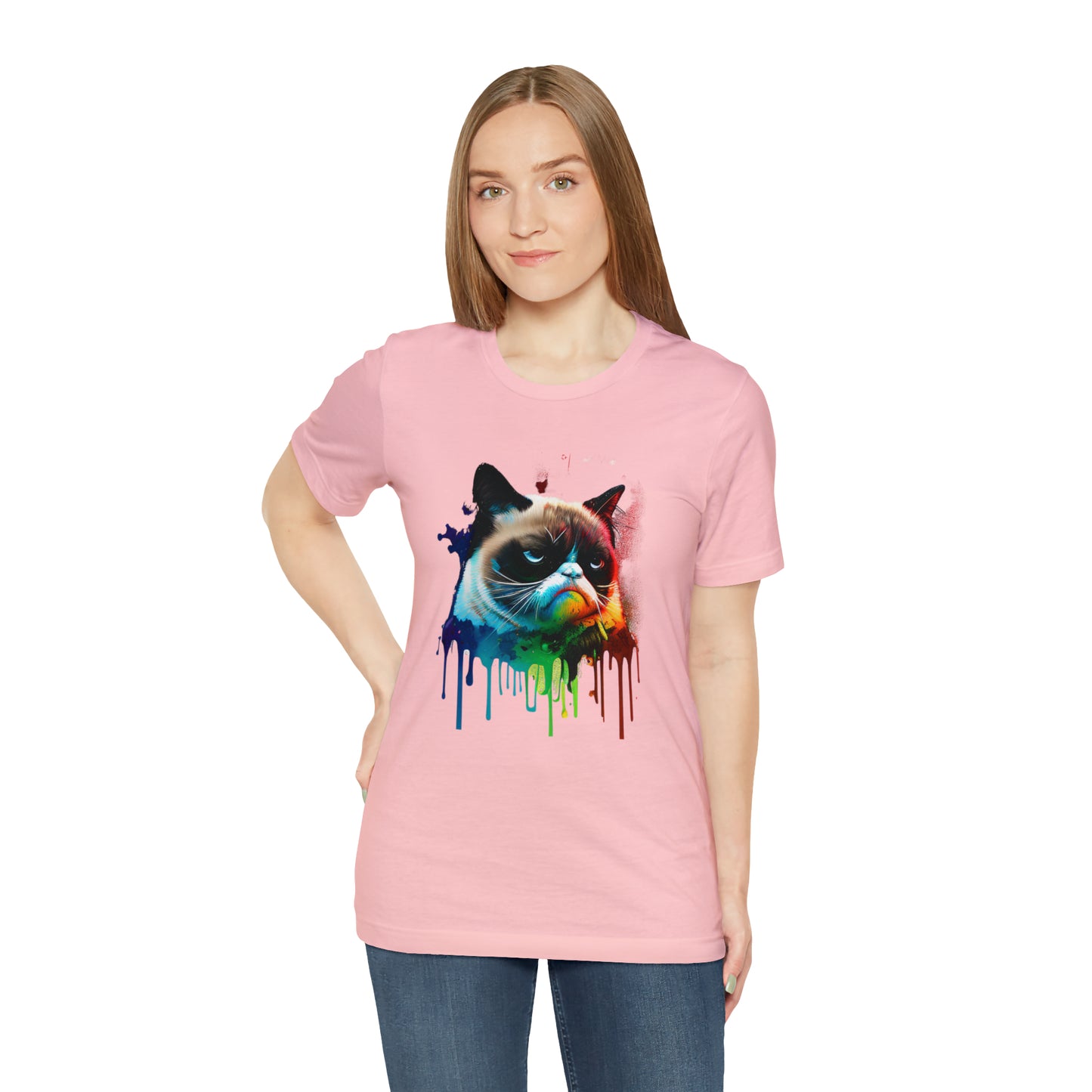 Angry Cat Watercolor T Shirt