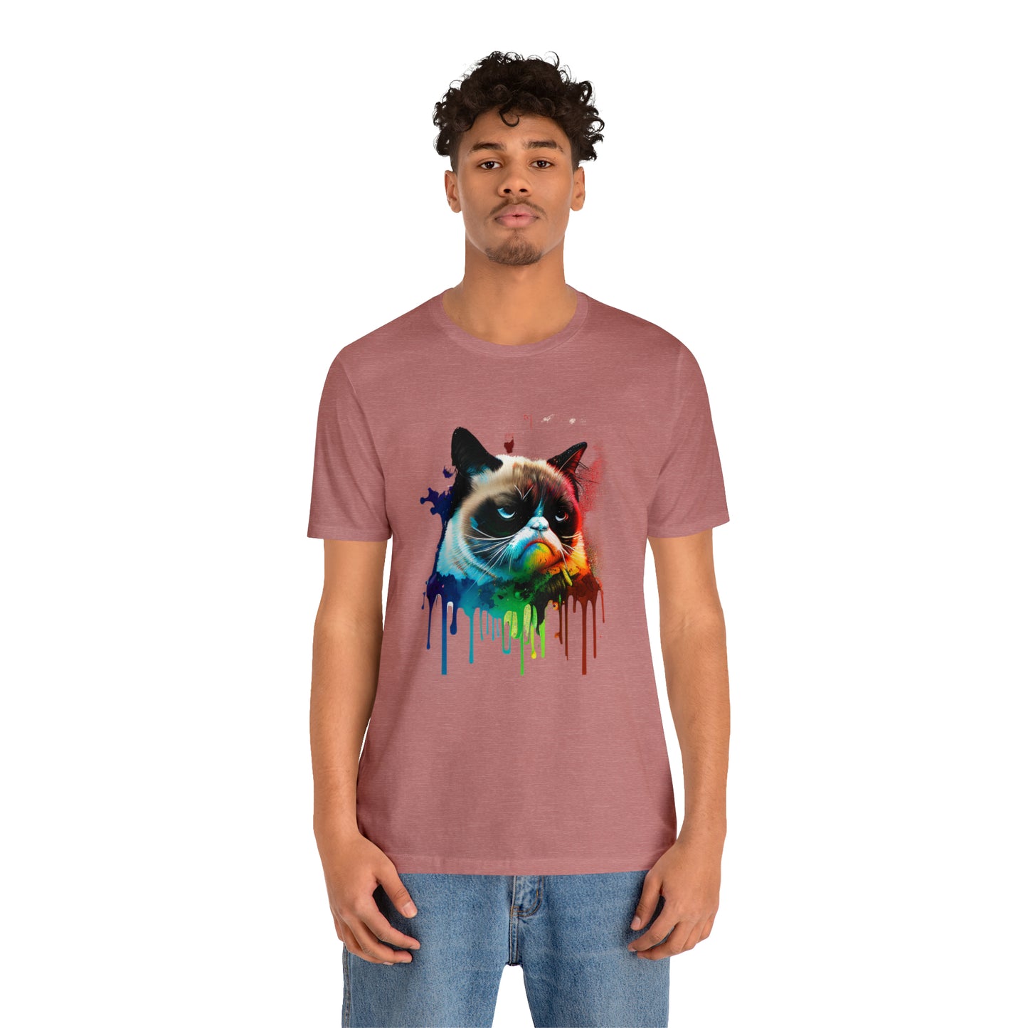 Angry Cat Watercolor T Shirt