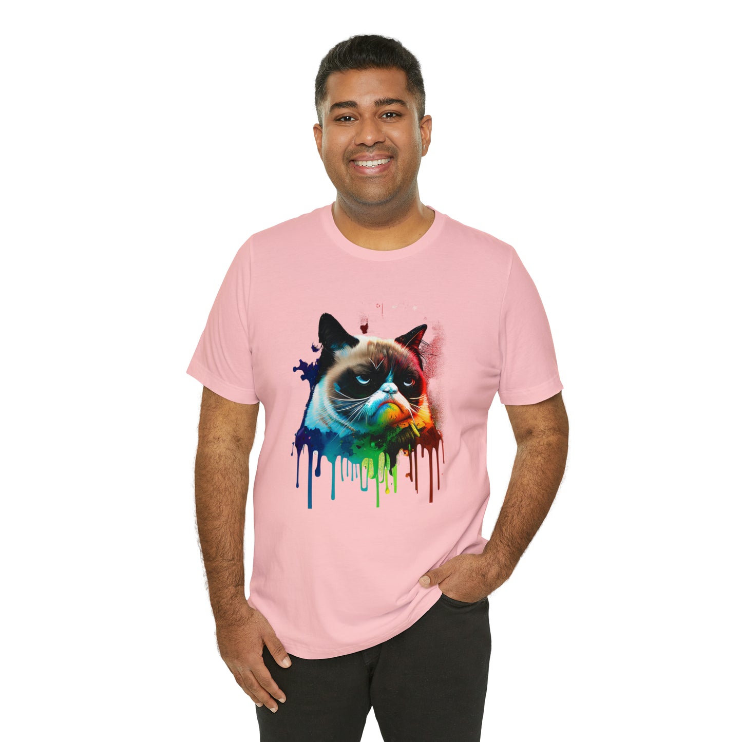 Angry Cat Watercolor T Shirt