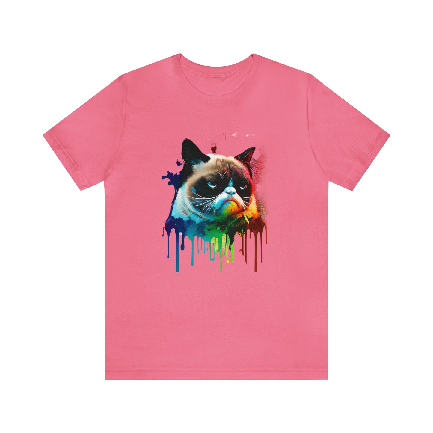 Angry Cat Watercolor T Shirt