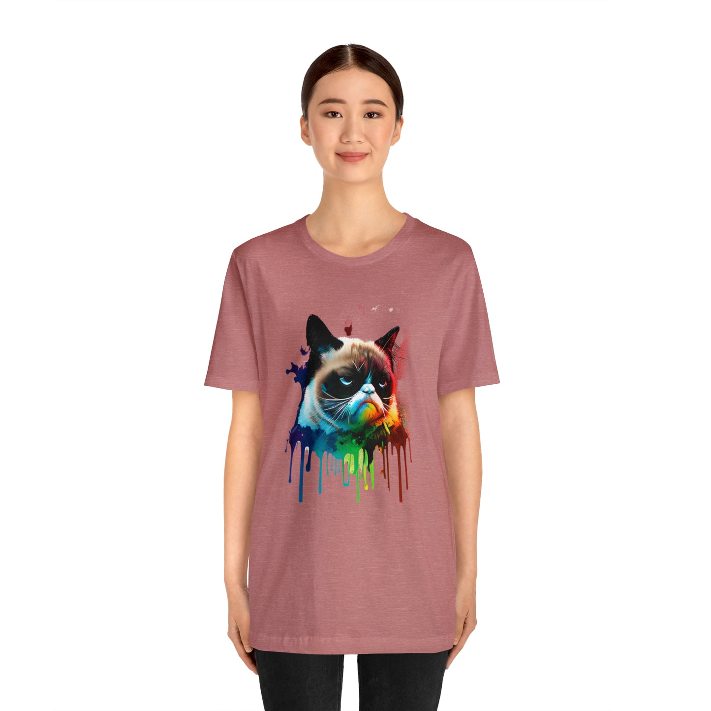 Angry Cat Watercolor T Shirt