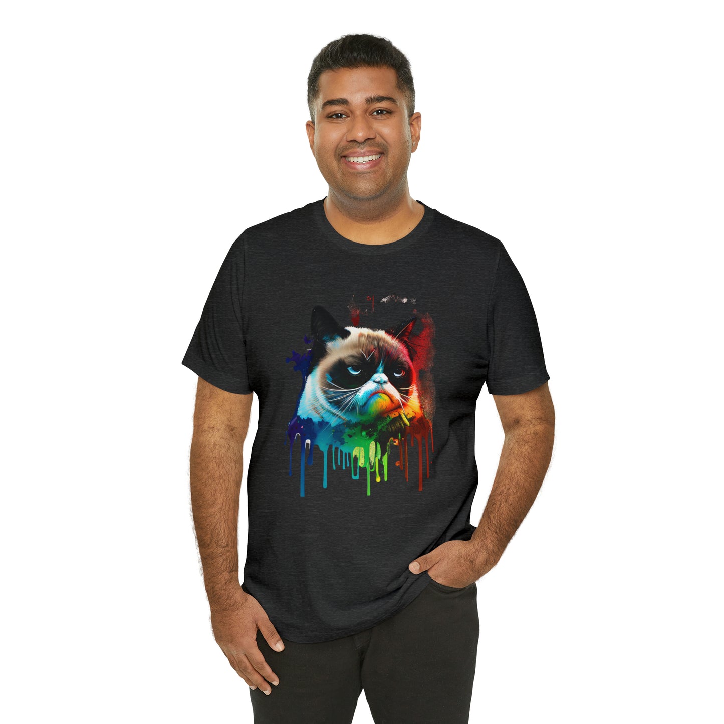 Angry Cat Watercolor T Shirt