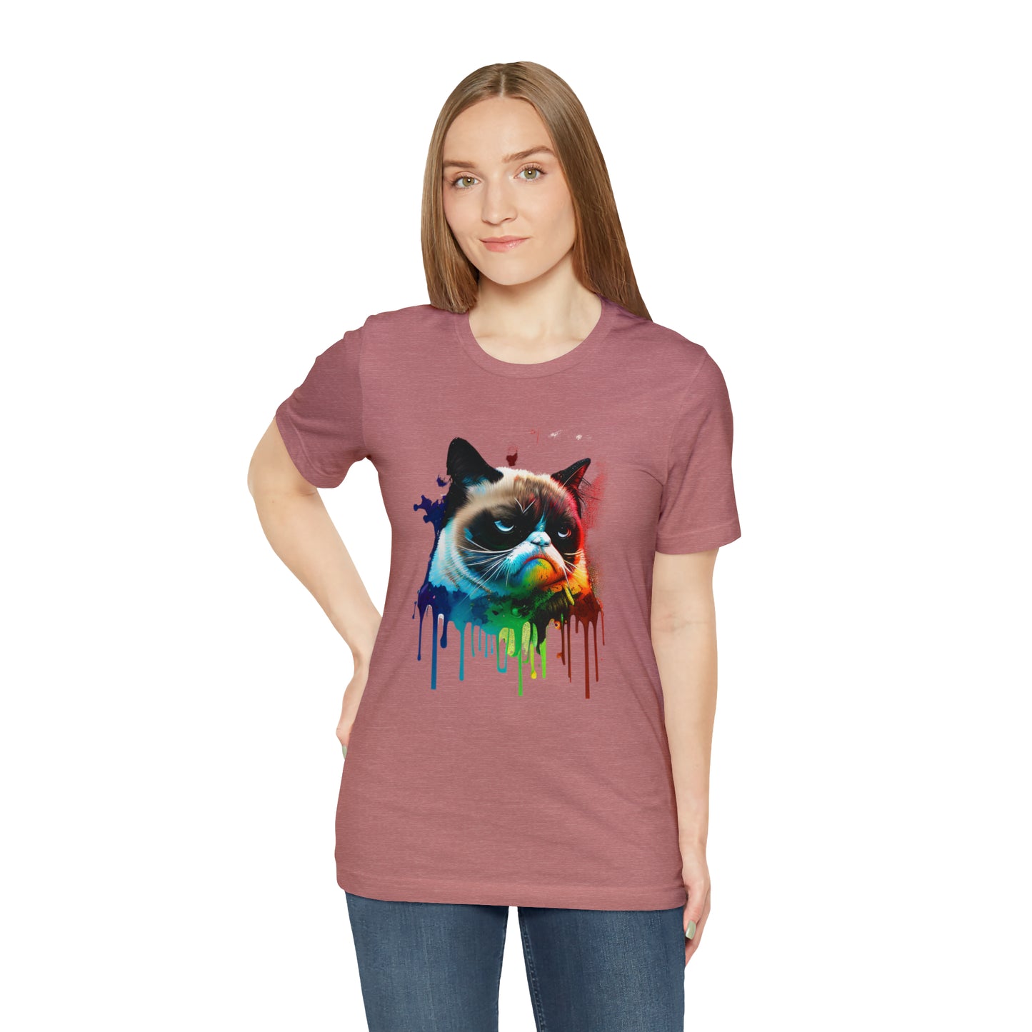 Angry Cat Watercolor T Shirt