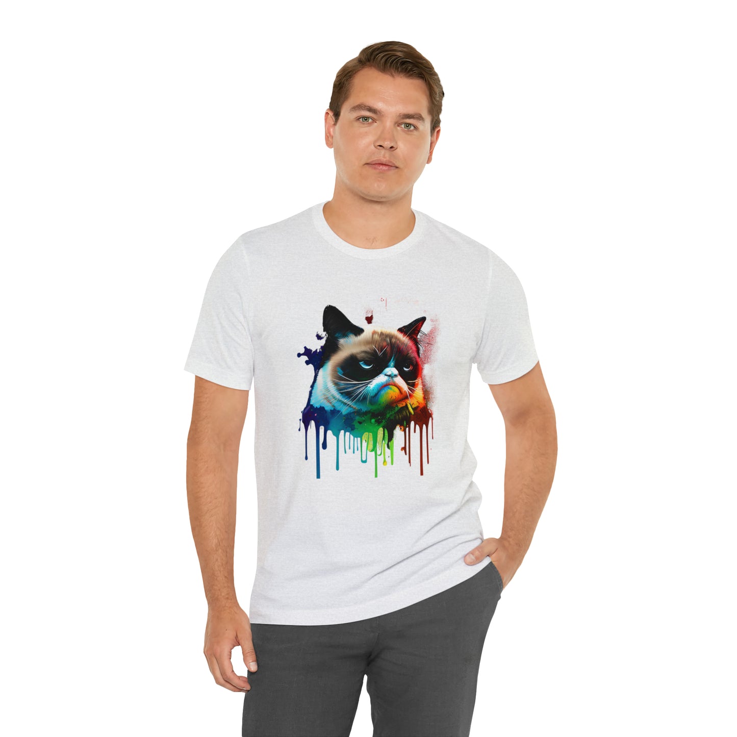 Angry Cat Watercolor T Shirt