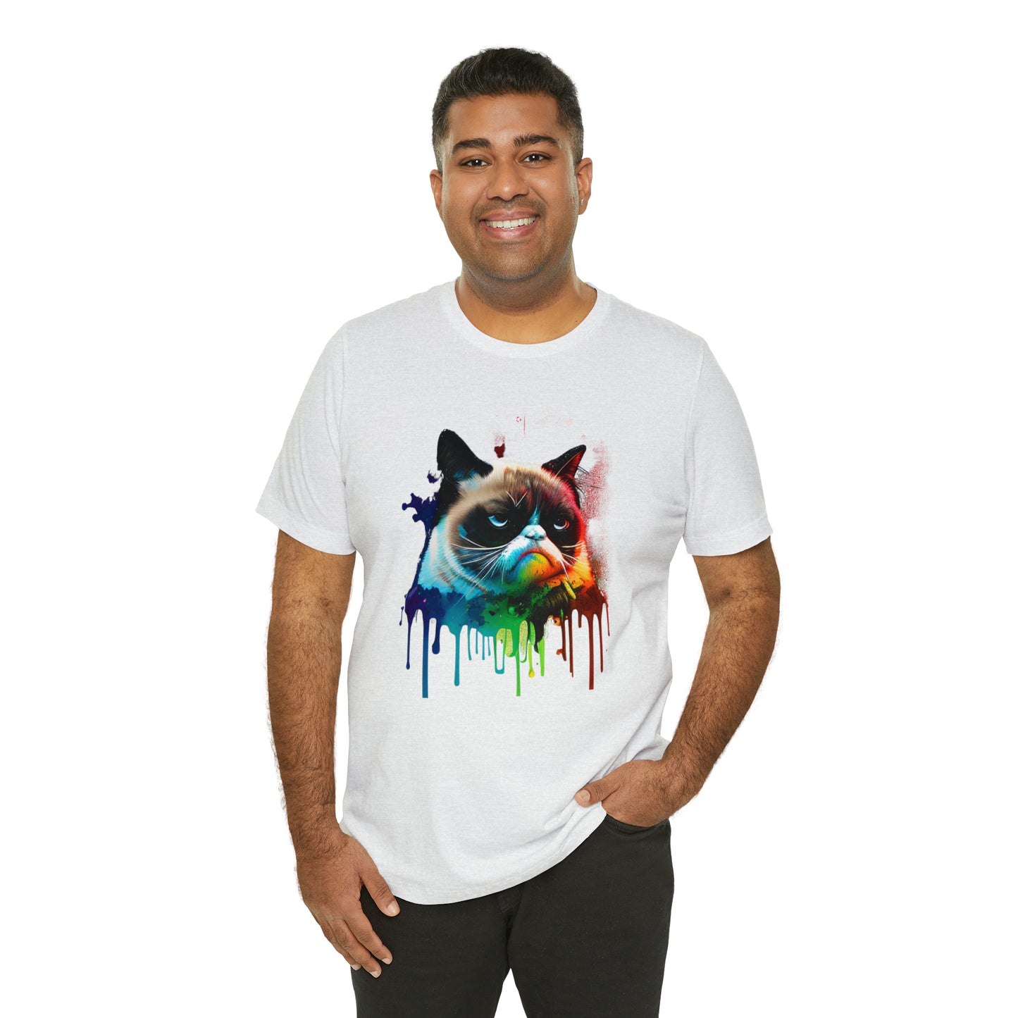 Angry Cat Watercolor T Shirt