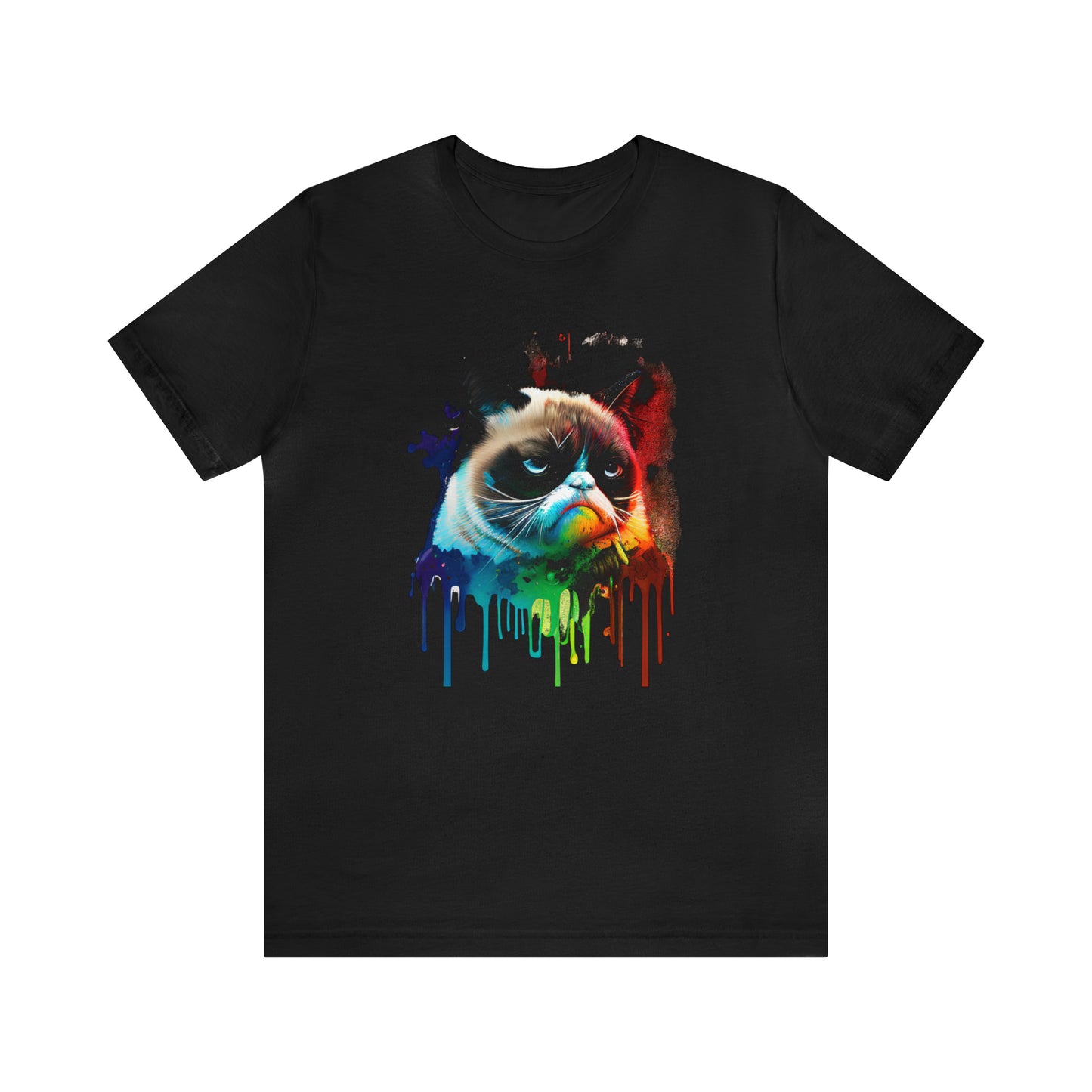 Angry Cat Watercolor T Shirt